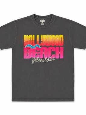 Wings XL Hollywood Beach Florida Graphic Tee Vintage Wash